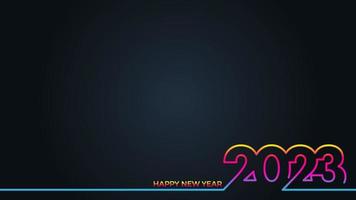 Happy new year 2023 black background. 2023 colorful vector design illustration. 2023 design similar for greetings, invitations, templates, websites, banners, or backgrounds.