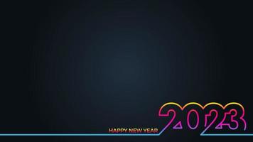 Happy new year 2023 black background. 2023 colorful vector design illustration. 2023 design similar for greetings, invitations, templates, websites, banners, or backgrounds.