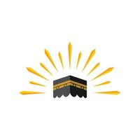rayos de la kaaba. kaaba en la meca. icono de kaaba. signo de la meca. icono de kaaba para hajj mubarak. ilustración vectorial kaaba. vector