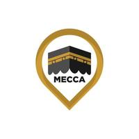 kaaba en la meca. icono de kaaba. signo de la meca. icono de kaaba para hajj mubarak. ilustración vectorial kaaba. vector