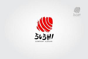 la ilustración del logotipo del vector de sushi es una plantilla de logotipo multipropósito, se puede utilizar en cualquier empresa relacionada con la comida asiática, el sushi, la comida rápida, los restaurantes, etc.