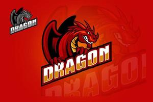 logotipo de vector de esport de dragón. logo de un dragón estilizado en la ilustración de una mascota animal mítico. este logotipo se puede cambiar de tamaño fácilmente y el color se puede cambiar para adaptarse a su proyecto.