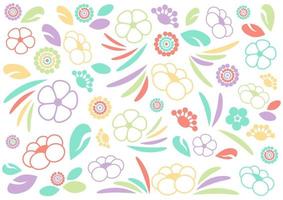 patrones florales en colores pastel e ilustración vectorial. vector