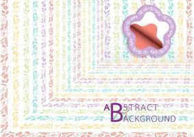 Abstract Background, Curled paper, Geometric shapes, line floral, pastel, Perspective Vector Illustration.