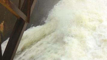 Large flows of water in the river rage video