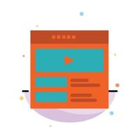 Video Video Player Web Website Abstract Flat Color Icon Template vector