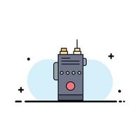 walkie talkie communication radio camping Flat Color Icon Vector