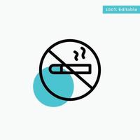 Smoking No Smoking Cigarette Health turquoise highlight circle point Vector icon