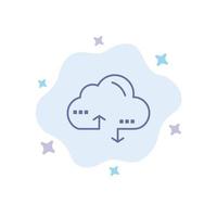 Cloud Computing Link Data Blue Icon on Abstract Cloud Background vector
