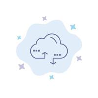 Cloud Computing Link Data Blue Icon on Abstract Cloud Background vector