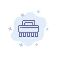 Brush Cleaning Set Blue Icon on Abstract Cloud Background vector