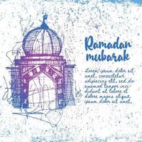 Ramadan Mubarak Chaotic Lines Doodles vector