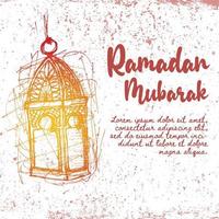 Ramadan Mubarak Chaotic Lines Doodles vector