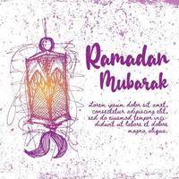 Ramadan Mubarak Chaotic Lines Doodles vector