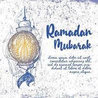 Ramadan Mubarak Chaotic Lines Doodles vector
