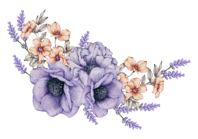 waterverf paars bloemen botanisch png