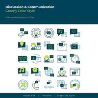 discussion and communication icon set vector