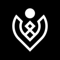 Modern logo design with the combination of v letter, location icon and man head icon vector