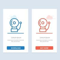 Alarm Bell School  Blue and Red Download and Buy Now web Widget Card Template vector