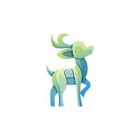 Vector logo illustration deer gradient colorful style