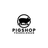 pig logo design template vector