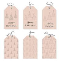 Merry Christmas and Happy New Year gift tag. vector