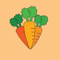 vector illustration of isolated carrot vegetable. vegetables that contain vitamins and nutrients for eye health