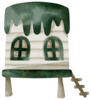 petite maison aquarelle dessin animé mignon png