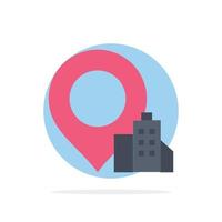 Location Building Hotel Abstract Circle Background Flat color Icon vector