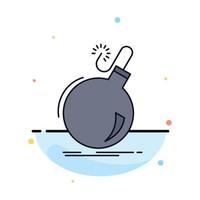 Bomb boom danger ddos explosion Flat Color Icon Vector