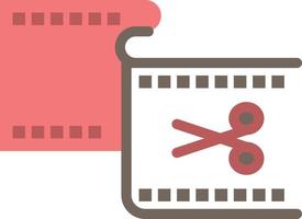 Clip Cut Edit Editing Movie  Flat Color Icon Vector icon banner Template