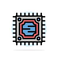 cpu microchip procesador círculo abstracto fondo color plano icono vector