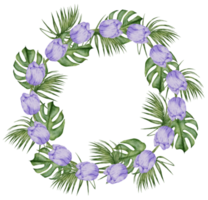aquarela violeta floral botânico png