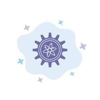 Experiment Gear Setting Lab Blue Icon on Abstract Cloud Background vector