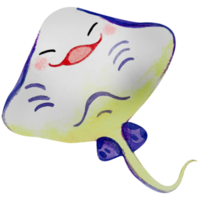 Cute animal character watercolor png