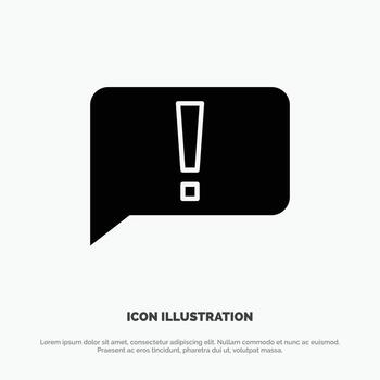 error de chat interfaz de usuario básica vector de icono de glifo sólido