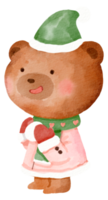 divertente animale Natale celebrazione acquerello png