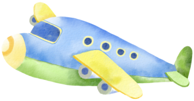 avion aquarelle dessin animé mignon png