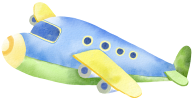 avión acuarela dibujos animados lindo png