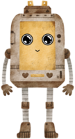 aquarelle de peinture à la main de robot mignon png