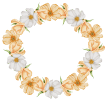 acuarela amarillo floral botánico png