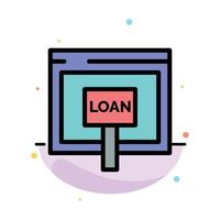 Credit Internet Loan Money Online Abstract Flat Color Icon Template vector