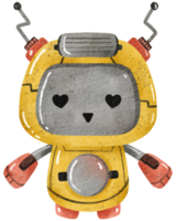 carino robot mano dipingere acquerello png