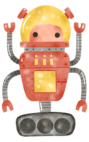 niedliches roboterhandfarbenaquarell png