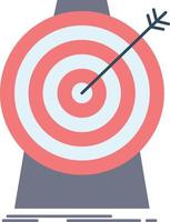 Aim focus goal target targeting Flat Color Icon Vector