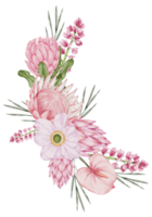 Watercolor Pink Floral Botanical png