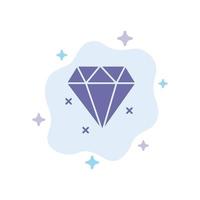 Diamond Jewelry Blue Icon on Abstract Cloud Background vector