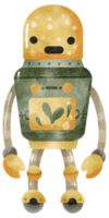 Cute Robot hand paint watercolor png