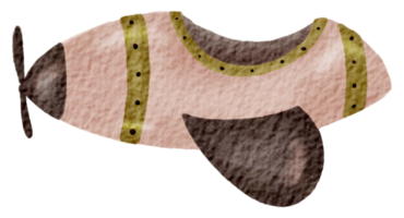flygplan vattenfärg tecknad serie söt png