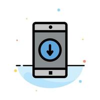 Application Mobile Mobile Application Down Arrow Abstract Flat Color Icon Template vector